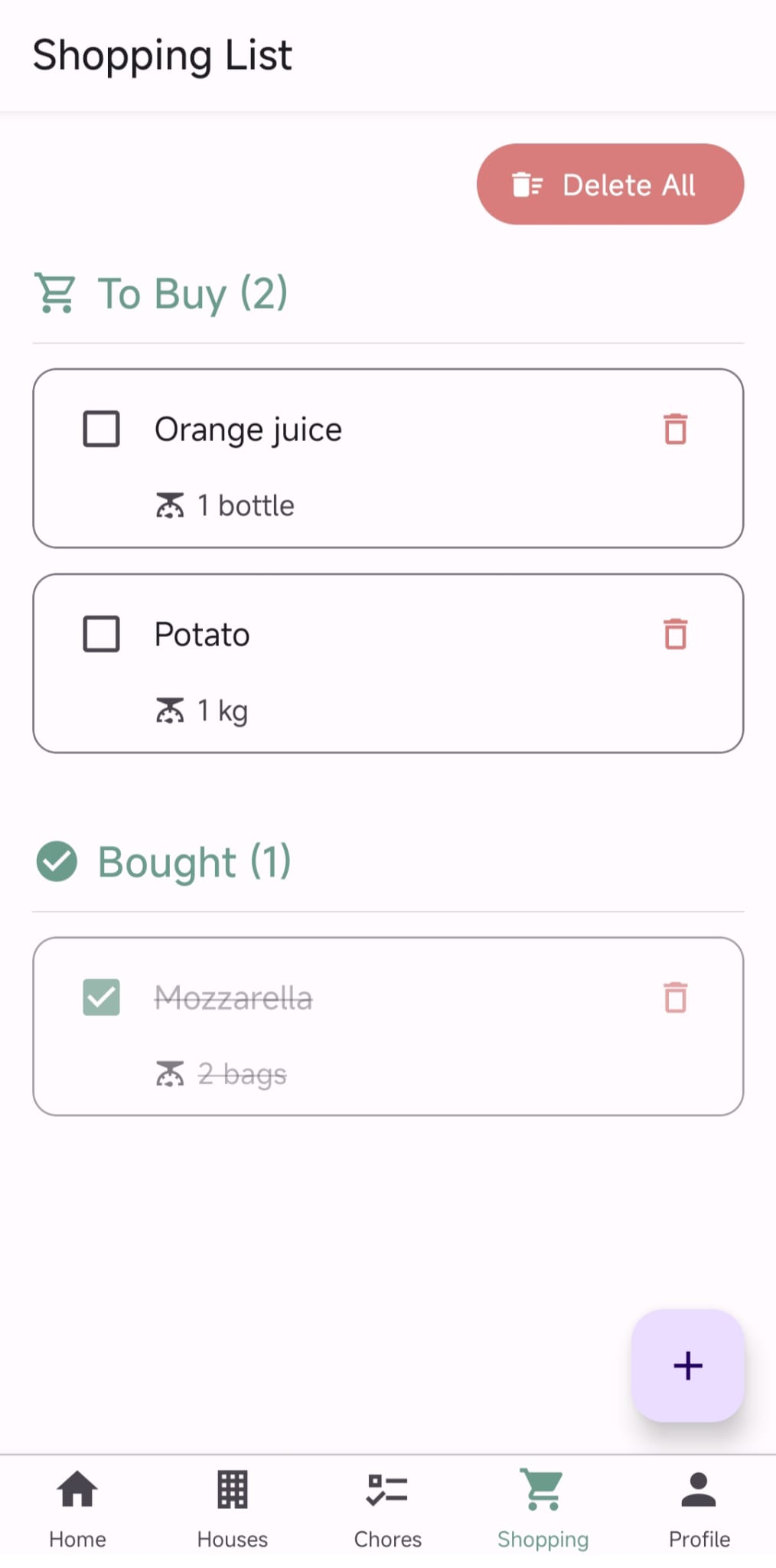 Shopping List Screen